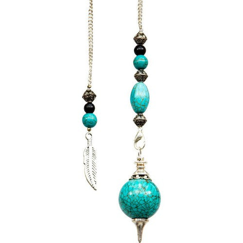 Sephoroton Pendulum - Turquoise with Feather