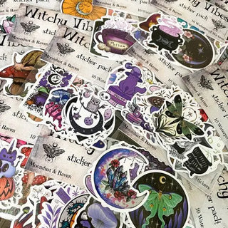 Witchy Vibes Sticker Packs, Waterproof Witchy Stickers