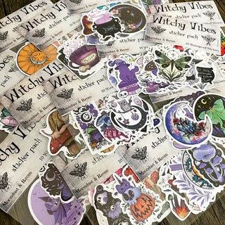 Witchy Vibes Sticker Packs, Waterproof Witchy Stickers