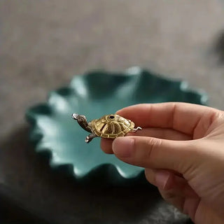 Turtle Mini Incense Holder Bronze/Copper Unique Piece 