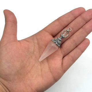 Double Cap Pendulums with Silver Plated Chain 