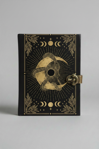 Snake and Moon | Leather Journal | Blank Vintage Journal