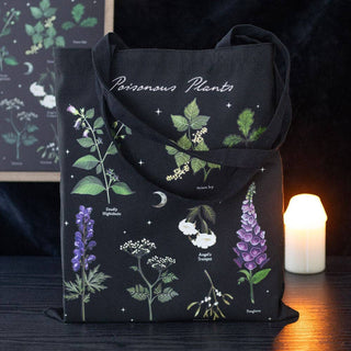 Poisonous Plants Gothic Botanical Polycotton Tote Bag 