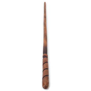 Wand - Handcrafted Woodgrain Brown Dark Spiral 13.75 Long 