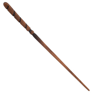 Wand - Handcrafted Woodgrain Brown Dark Spiral 13.75 Long 