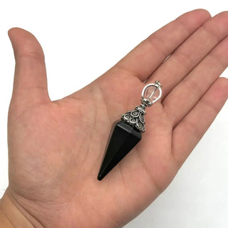 Double Cap Pendulums with Silver Plated Chain 