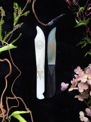 Etched Horn Ritual Athames