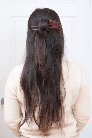 Natural Large Wooden Cat Hair Pin Hair Stick