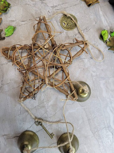 Star Witches Bells Wind chimes, protection Bells, Brass Bell