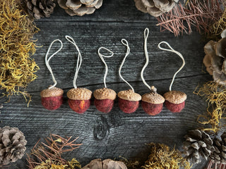 Acorn Ornament | Mini Wool Ornament | 18 Colors 