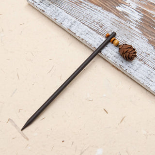 Wooden Pine Cone Hair Stick 