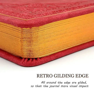 Victoria's Journals Antique Style Diary Vegan Leather (Red) 