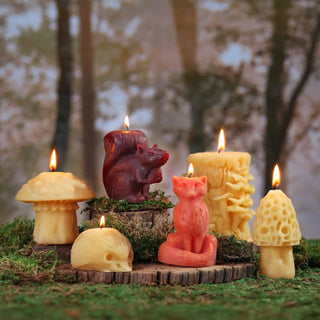 Mushroom Candles – 100% Pure Beeswax – 3 Styles 