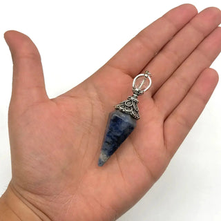 Double Cap Pendulums with Silver Plated Chain 