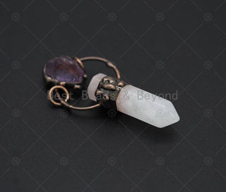 New!!! Natural Crystal Point with Amethyst Pendant, Sku#YT17
