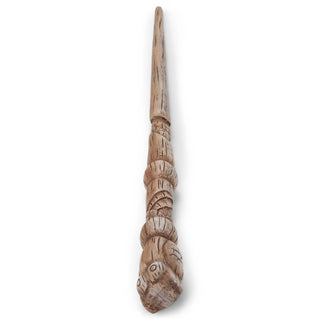Wand - Handcrafted Woodgrain Brown Owl 13.75 Long 