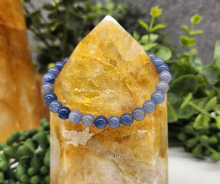 Blue Aventurine Stretchable Gemstone Bracelet  6mm Beads 