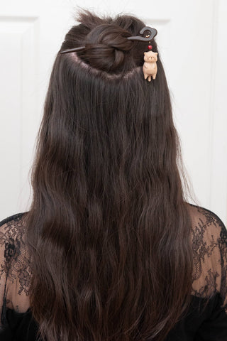Lazy Cat Wooden Hair Stick