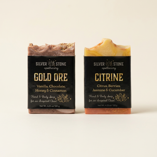 Silver Stone Apothecary Gold Ore and Citrine hand and body soap bars